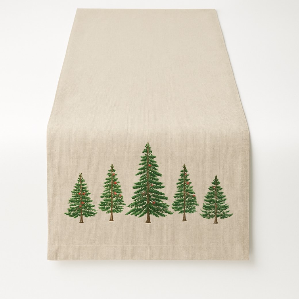 Camino de mesa natural, bordado — textiles de mesa de Galería Navidad