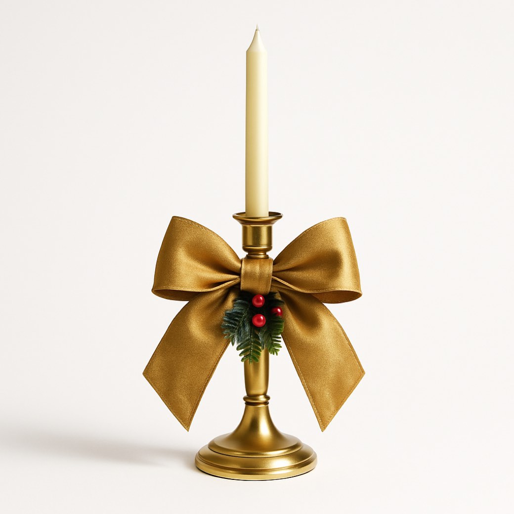 Candelabro, con moño — candelabros de Galería Navidad