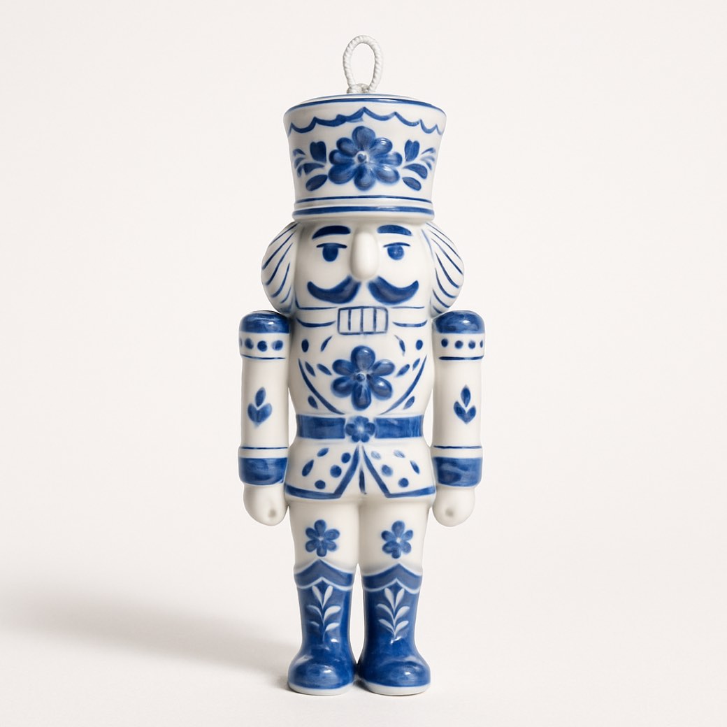 Cascanueces azul Delft de porcelana · 10 cm — cascanueces de Galería Navidad