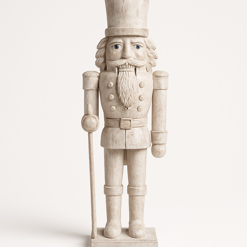Cascanueces blanco, envejecido · 30 cm — cascanueces de Galería Navidad