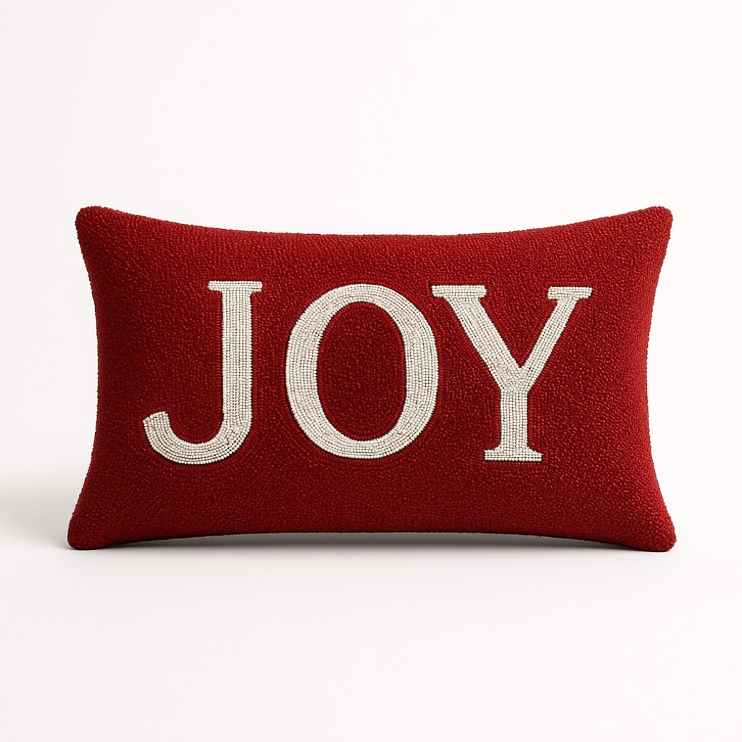 Cojín navideño rojo de cuentas — cojines de Galería Navidad