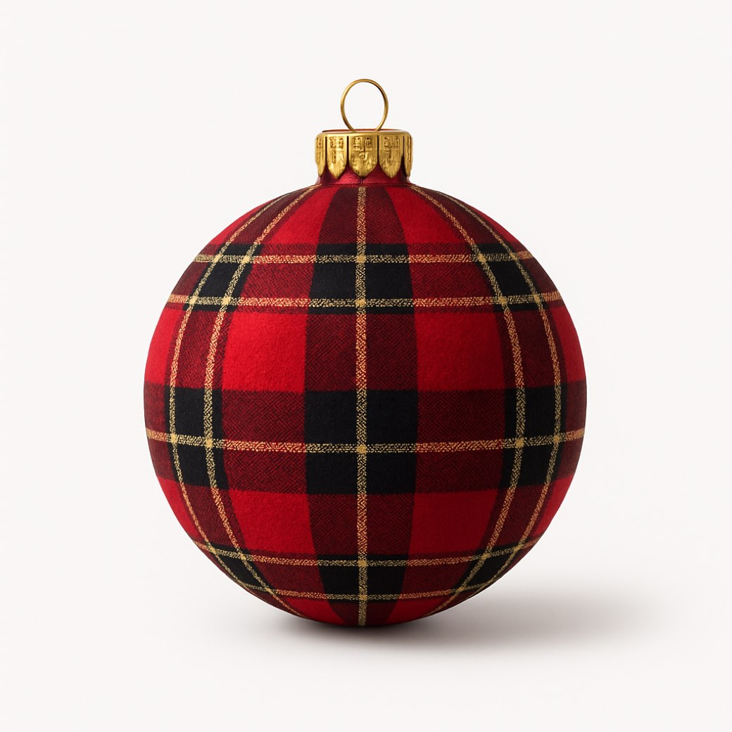 Esfera roja, de tartán — esferas de Galería Navidad