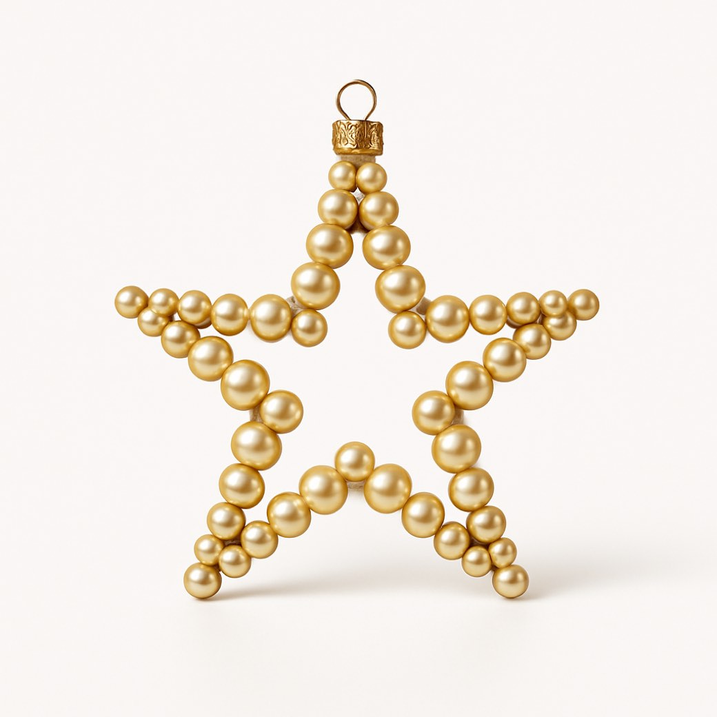 Estrella decorativa dorada, con perlas — estrellas de Galería Navidad