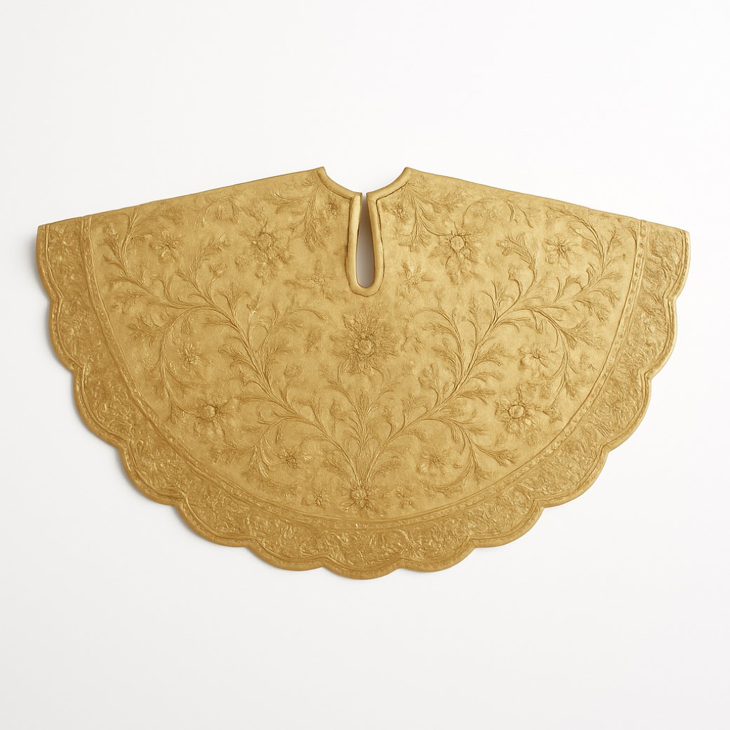 Faldón de árbol dorado, bordado a mano · 122 cm — faldones de árbol de Galería Navidad