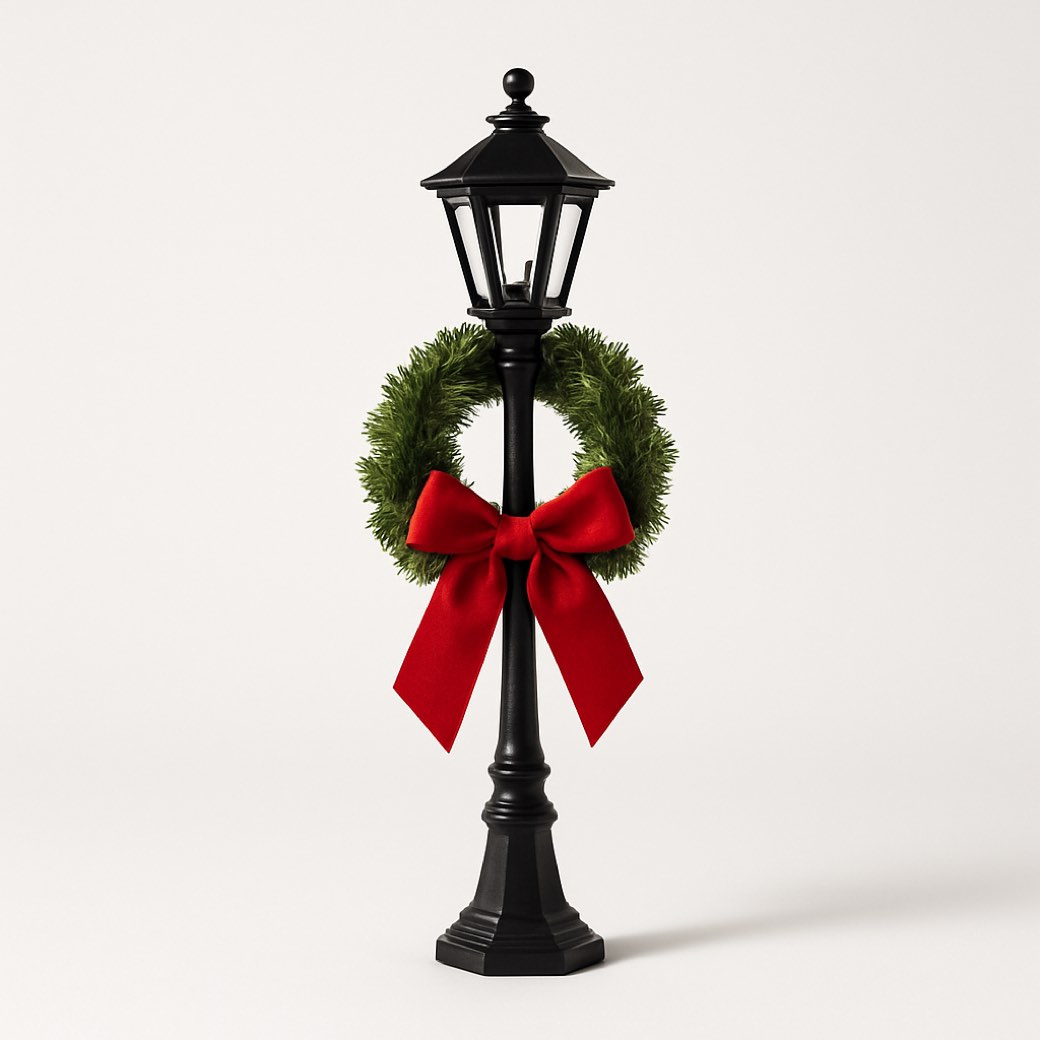 Farol navideño rojo, con moño · 46 cm — faroles e iluminación de Galería Navidad