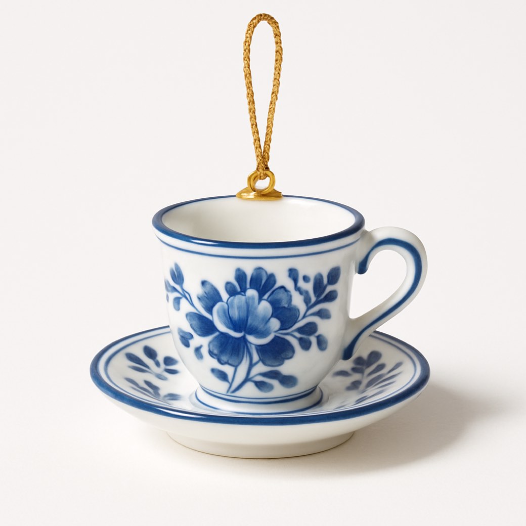 Ornamento de porcelana azul Delft — ornamentos de porcelana de Galería Navidad