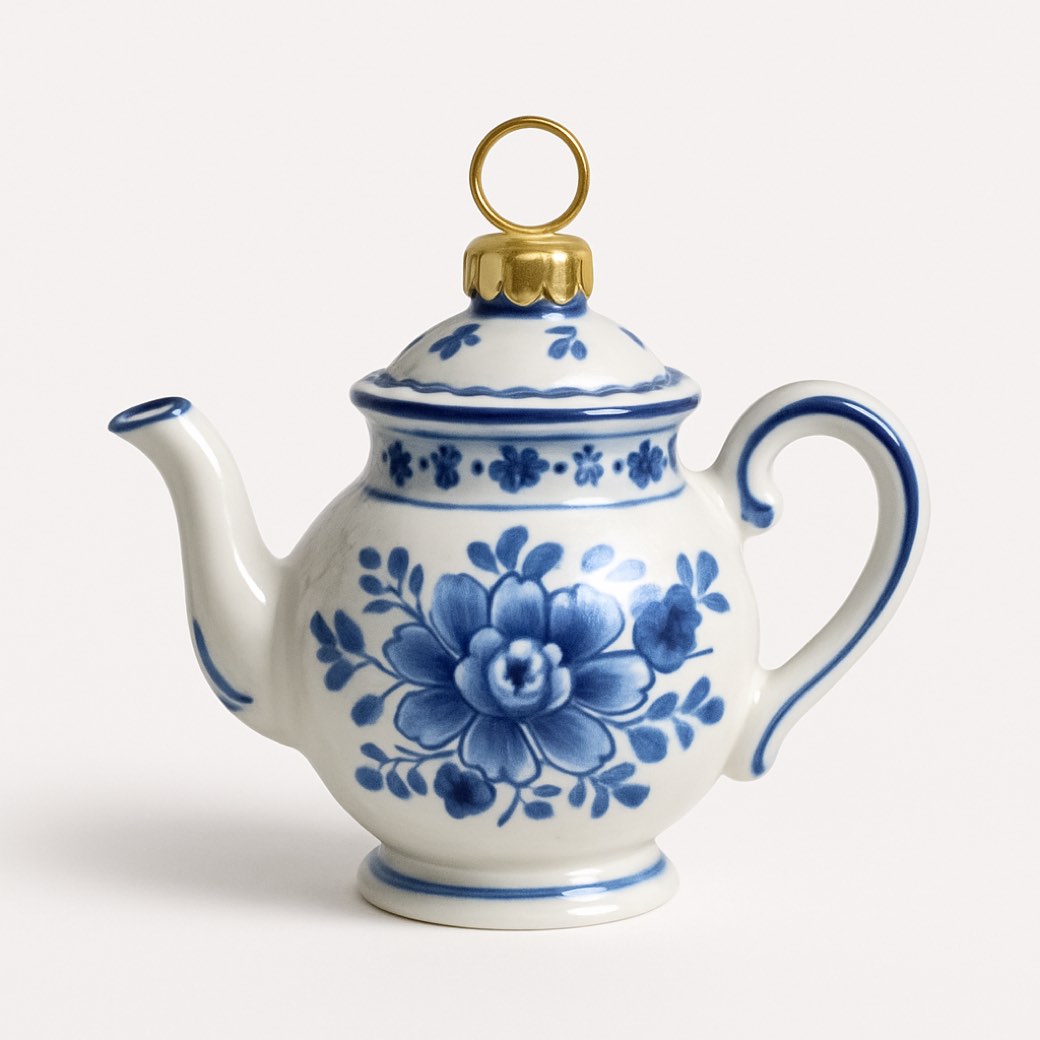 Ornamento de porcelana azul Delft — ornamentos de porcelana de Galería Navidad