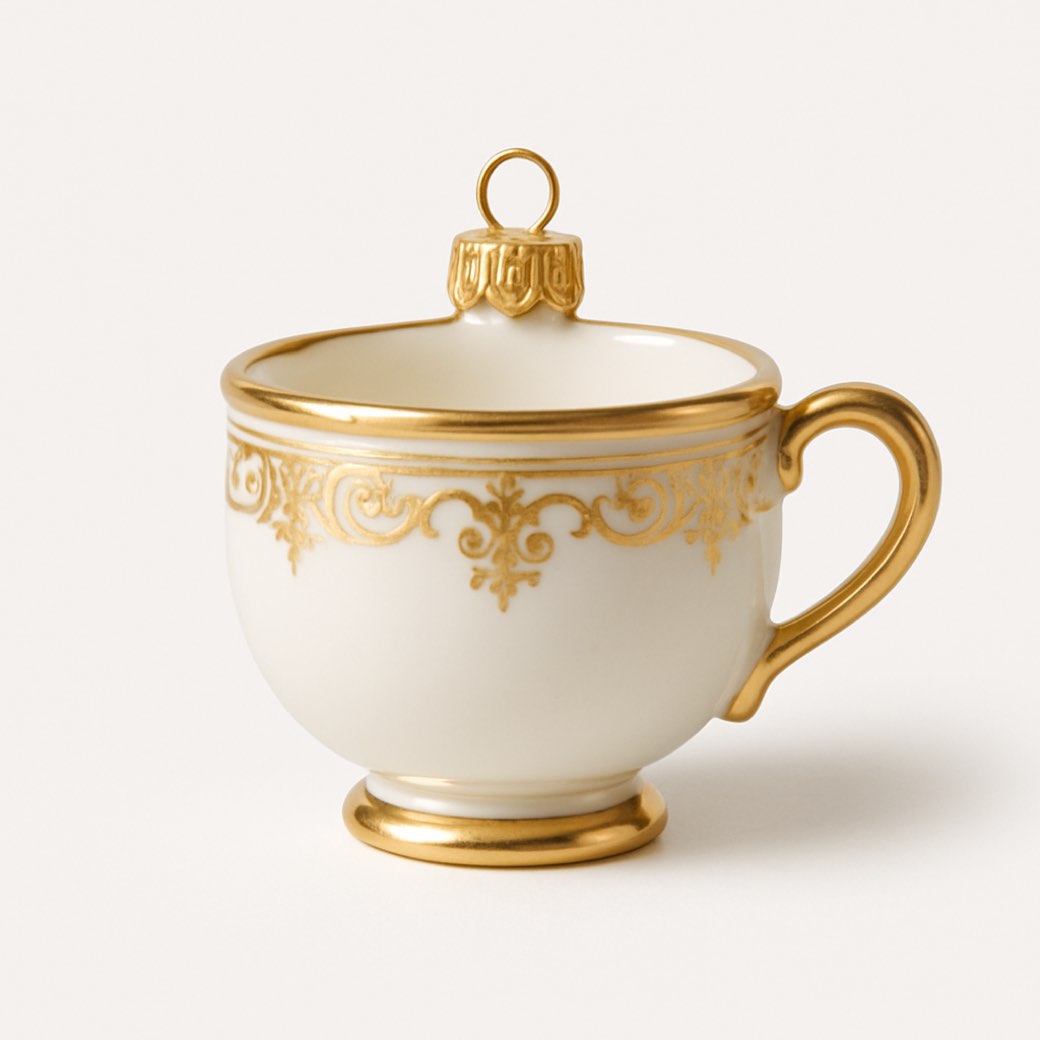 Ornamento de porcelana dorado — ornamentos de porcelana de Galería Navidad