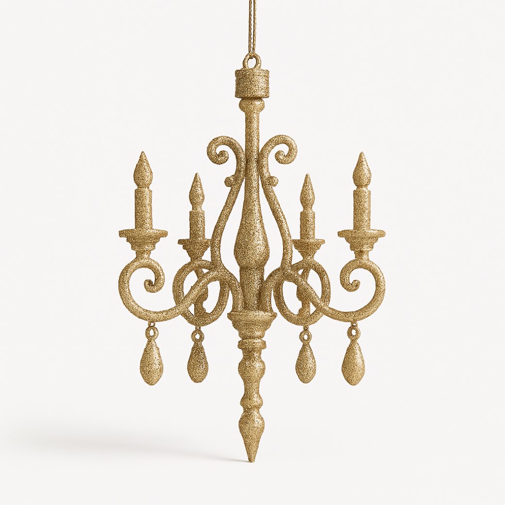 Ornamento joya dorado, con escarcha — ornamentos joya de Galería Navidad