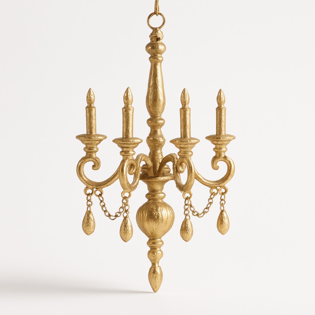Ornamento joya dorado de metal — ornamentos joya de Galería Navidad